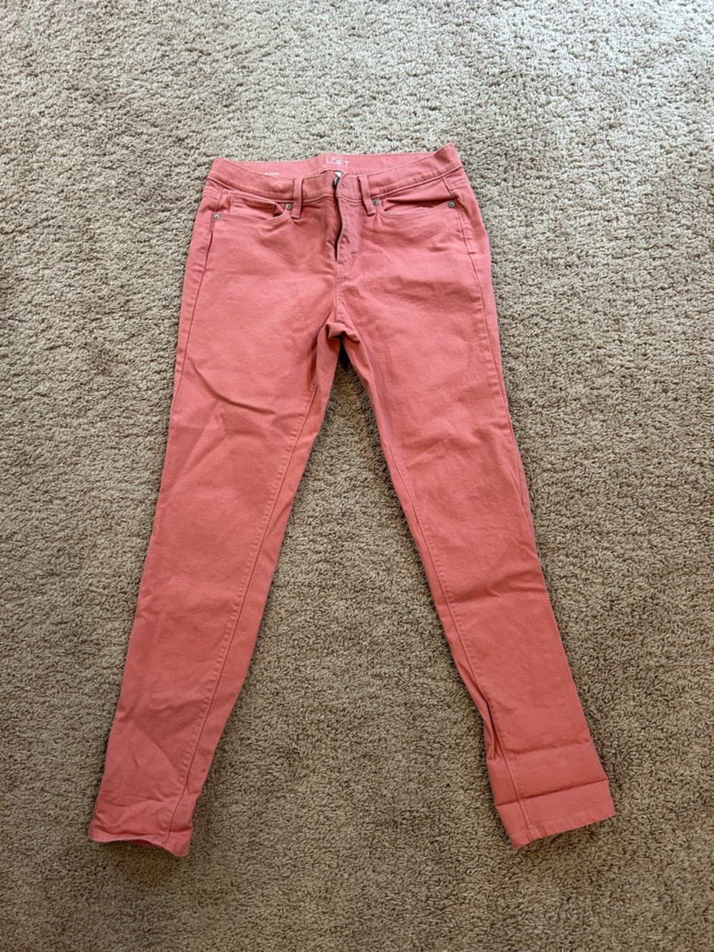 LOFT Coral Slim Skinny Jeans